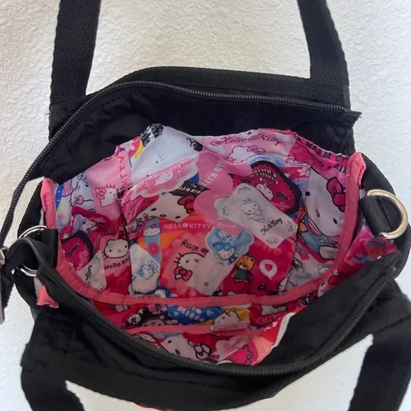LeSportsac Black and Red Hello Kitty Hand Bag (Including Crossbody Straps) NWOT - Picture 4 of 8